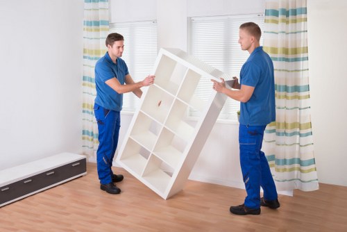 Neatly arranged storage area before the final section